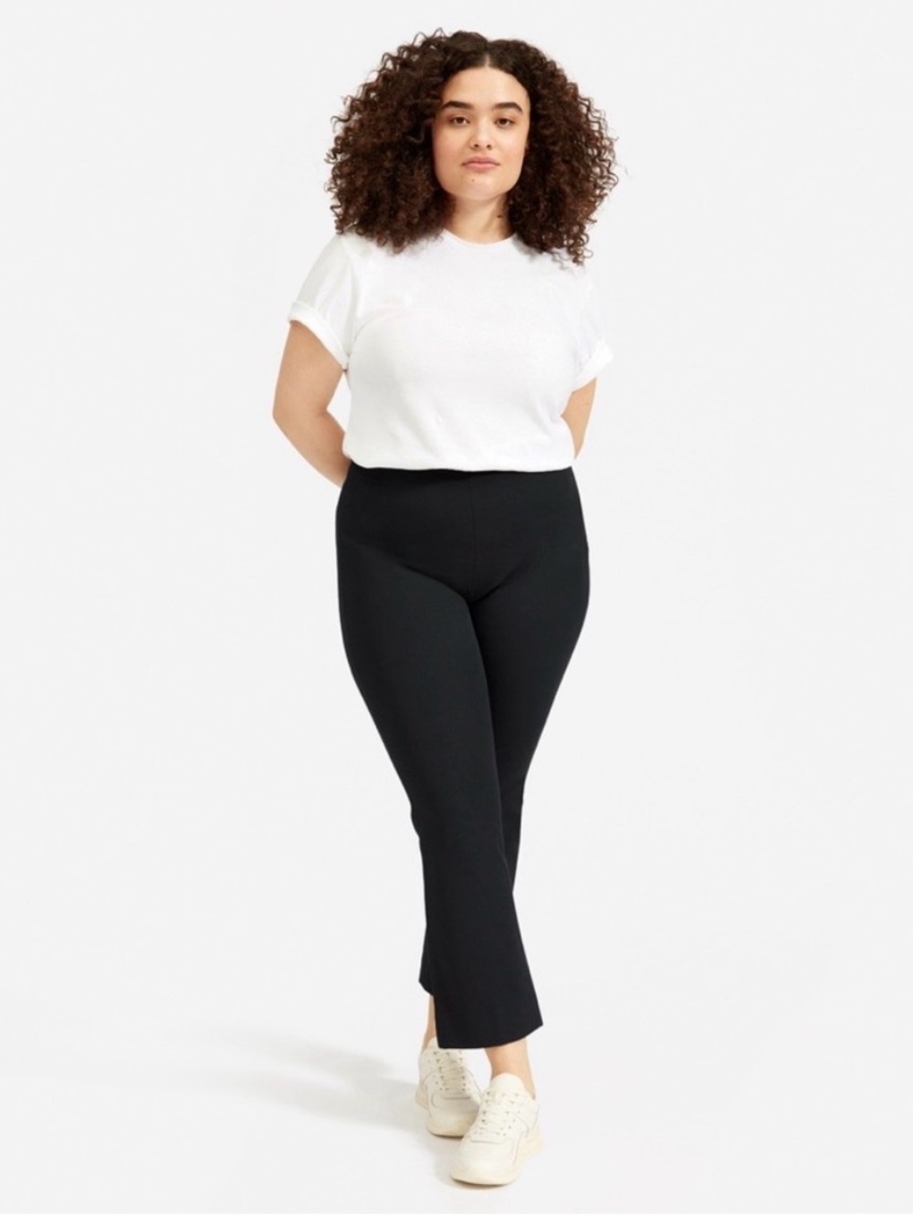 Everlane Kick Crop Pants Side Zip Work Cotton Size 10 Black